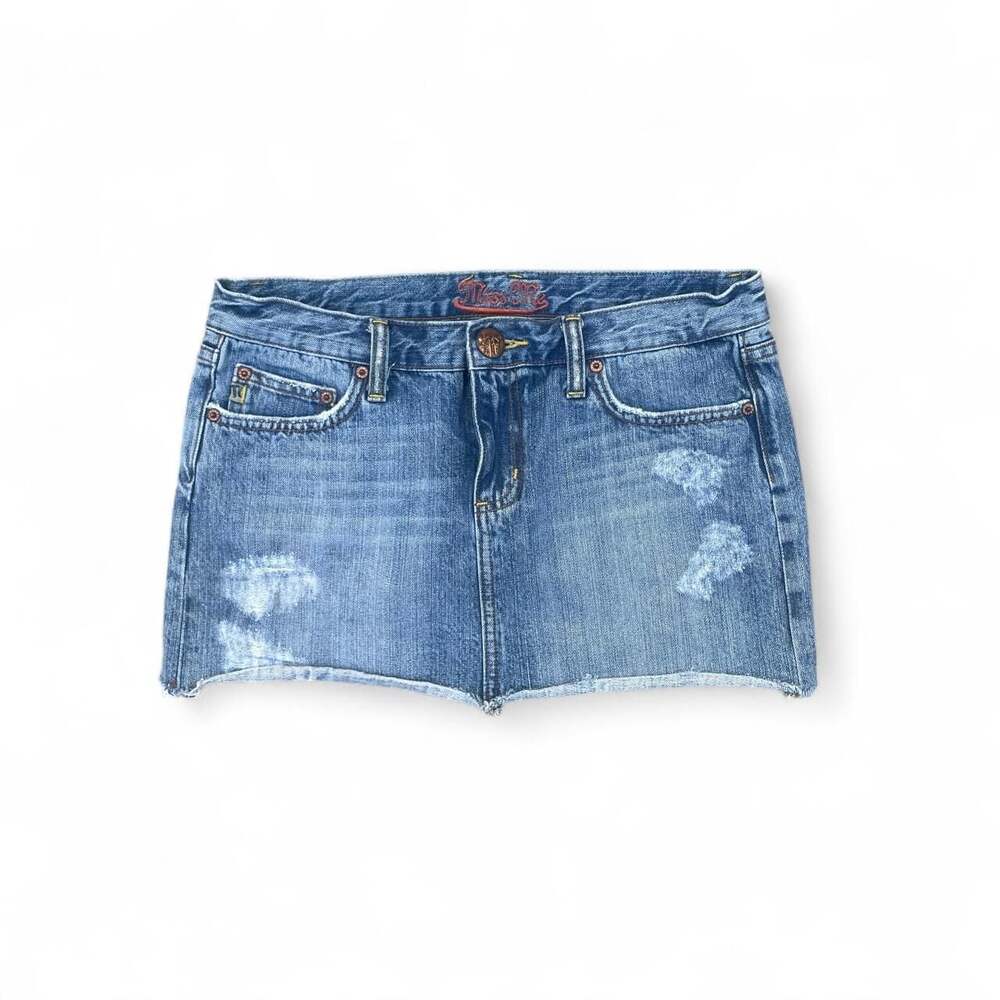 Miss Me Y2K Embroidered Denim Mini Skirt